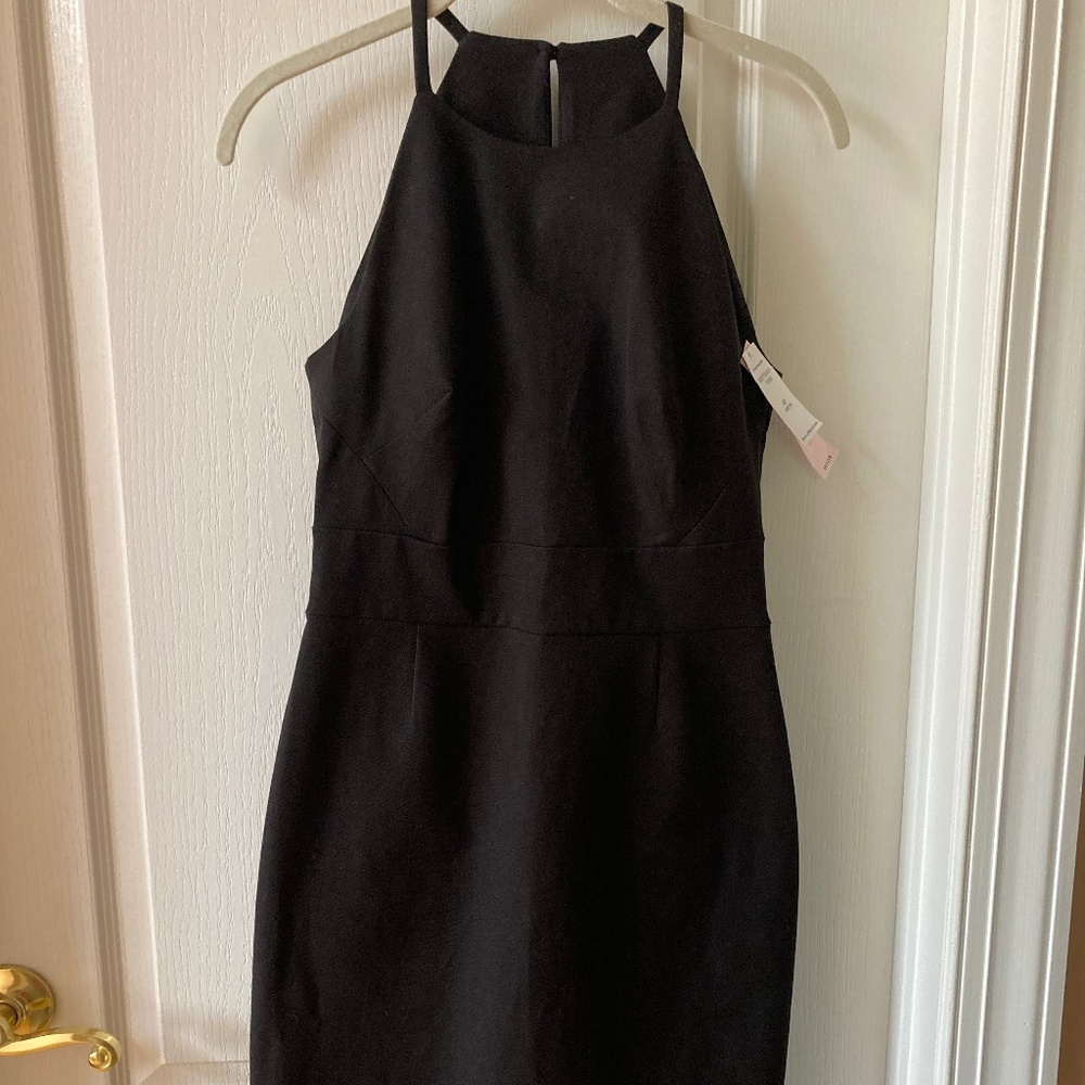 Banana Republic Stretch Halter Dress Women’s Size 4 Petite- Black